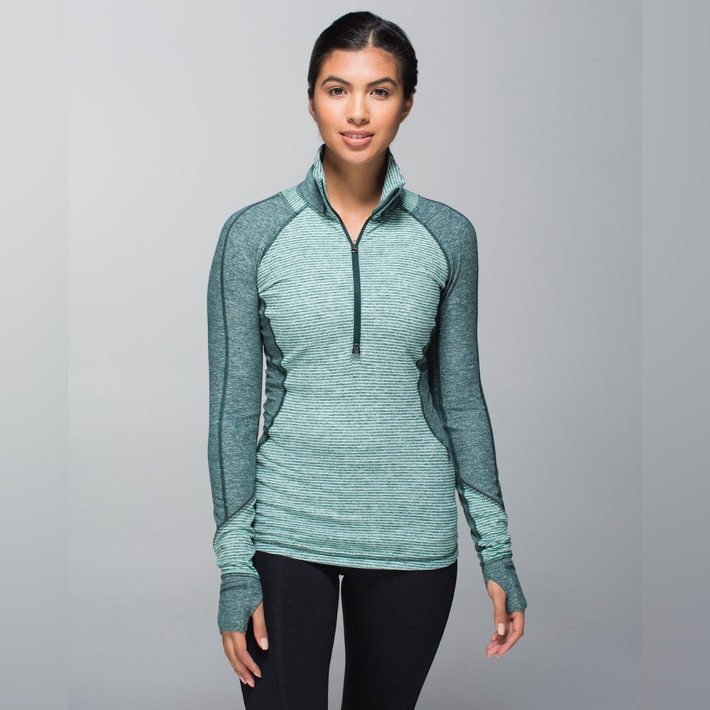 Lululemon Race Your Pace 1/2 Zip
Hyper Stripe Heathered Fuel Green